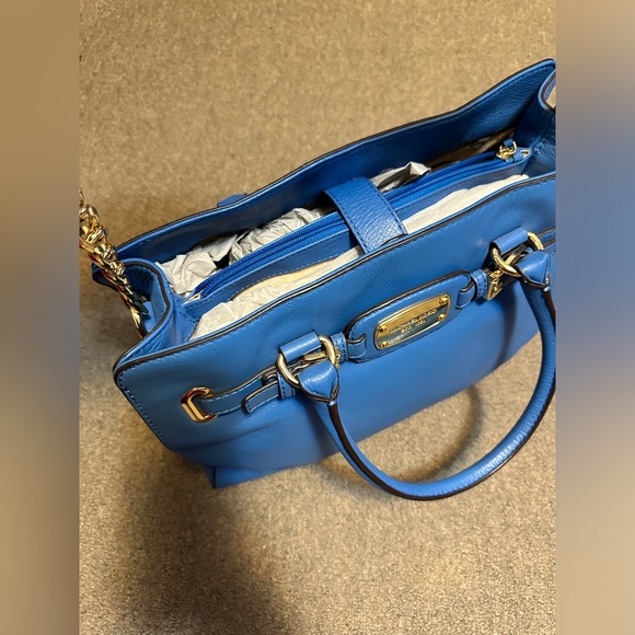 Michael Kors Hamilton Large EW Leather Tote Heritage Blue 35F0GHMT3L - Picture 10 of 16